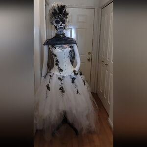 Custom made Day of The Dead women's corset couture Size S-XL